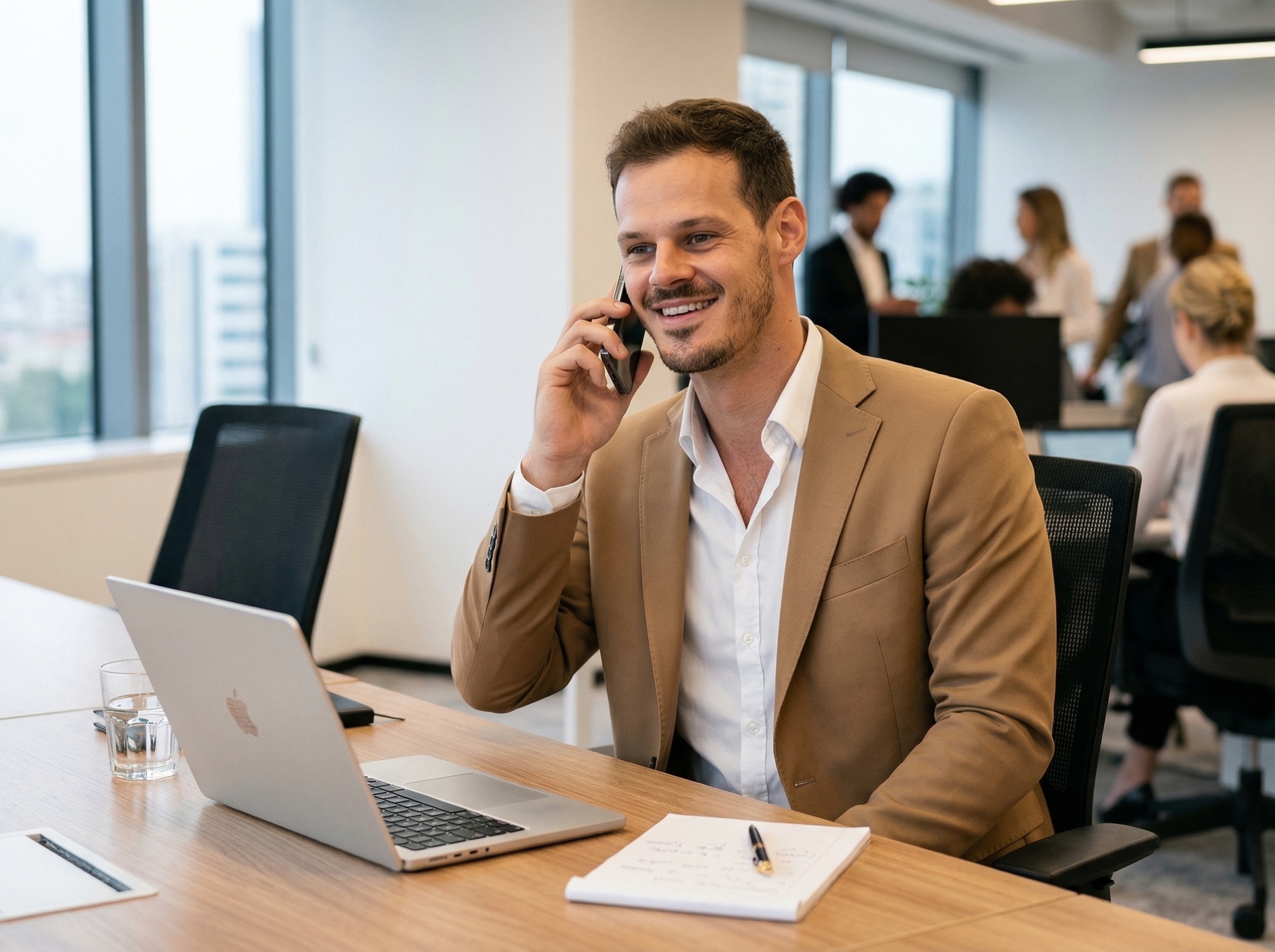 Expert en prospection téléphonique B2B en costume